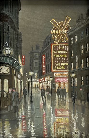 Steven Scholes Painting, Steven Scholes, Soho London, Venue Decorations, British Art, Living History, Book Projects, Street Scenes, Night Photography