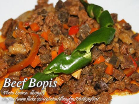 Beef Bopis | Panlasang Pinoy Meaty Recipes Bopis Recipe Filipino Food, Bopis Recipe, Filipino Meal, Filipino Dinner Recipes, Recipe Filipino Food, Filipino Ulam, Filipino Dinner, Pilipino Recipe, Filipino Food Dessert