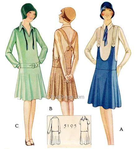 1920s – EvaDress Patterns One Piece Frock, Evening Gown Pattern, 1920 Style, Frock Pattern, Style Année 20, 1920s Fashion Women, 1920 Fashion, Frock Patterns, 20th Century Fashion