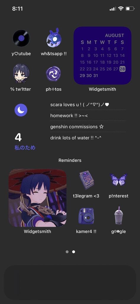 Genshin Home Screen Layout, Scaramouche Phone Layout, Scaramouche Homescreen Layout, Scaramouche Layout, Genshin Phone Layout, Scaramouche Lockscreen, Scaramouche Phone Theme, Genshin Themed Phone, Scaramouche App Icon