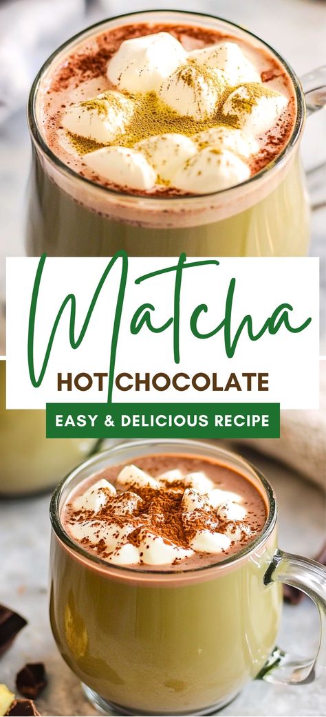 Matcha White Hot Chocolate, Good Matcha Recipes, Matcha Hot Chocolate Recipe, Hot Matcha Recipe, Best Matcha Recipe, Macha Drinks, Hot Matcha Latte Recipe, Warm Matcha Latte, Chocolate Matcha Latte