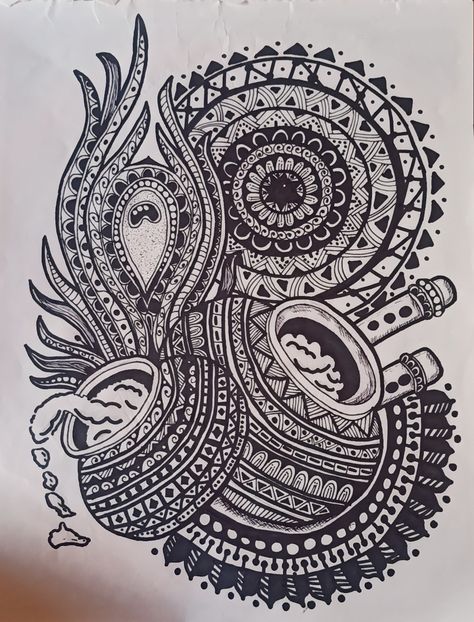 I tried to recreate a mandala art made by kalakriti.karishma on Instagram.I made some changes as it was hard for me to make the exact mandala art as she made.I also made mistakes 😅but I am learning. Hard Mandala Art, Kalakriti Karishma, A Mandala Art, I Am Learning, Doodle Art Designs, Lord Krishna, Mandala Art, Doodle Art, Art Designs