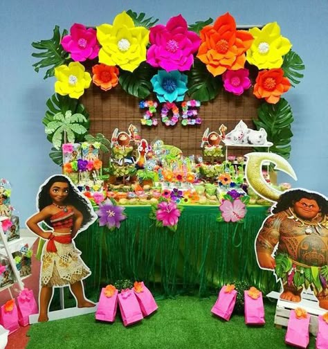 Decoración Fiesta Hawaiana - decoracion para fiestas Moana Birthday Party Theme, Moana Theme Birthday, Festa Moana Baby, Moana Theme, Moana Themed Party, Luau Birthday Party, Moana Birthday Party, Moana Party, Hawaii Party