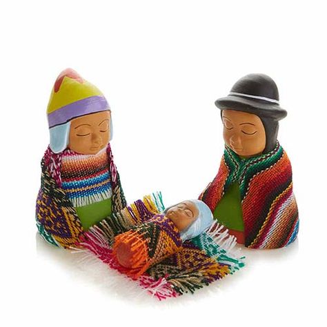 Highlands Holy Family Nativity Advent, Christmas Nativity Set, Hollow Form, Knit Blankets, Nativity Ornaments, Holy Family, Christmas Nativity, Arte Popular, Nativity Set