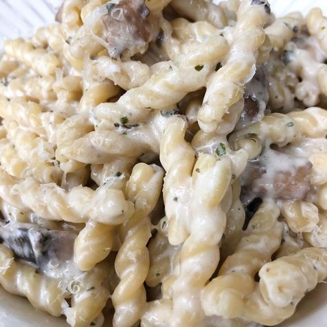 Creamy Boursin Gemelli Pasta with Mushrooms Boursin Mushroom Pasta, Boursin Mushrooms, Pasta With Boursin, Gemelli Pasta, Pasta With Mushrooms, Truffle Pasta, Herb Cheese, Pasta Soup, Mushroom Pasta