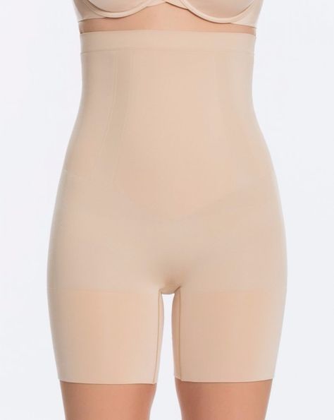 OnCore High-Waisted Mid-Thigh Short - | SPANX Shapewear For Wedding Dress, Flatten Tummy, Mens Measurements, Bra Measurements, Mid Thigh Shorts, Full Coverage Bra, Short Waist, Women's Shapewear, Body Sculpting