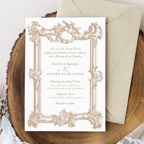 Vintage Elegant Ornamental Frame Wedding Invitation Vintage Wedding Save The Date, Royal Save The Date, Save The Date With Picture, Ornamental Frame, Frame Wedding Invitation, Date Invitation, Wedding Anniversary Invitations, Frame Wedding, Anniversary Invitations