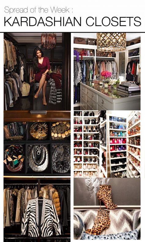 Spread Of The Week : #kardashian closets, featuring Kim & Khloe's amazing dressing rooms. #homedecor from Mountain Home Decor in Whistler, BC. Visit our blog! www.mountainhomedecor.wordpress.com Courtney Kardashian, Kim And Khloe, Mountain Home Decor, Glam Closet, Kardashian Home, Closet Vanity, Dressing Room Closet, Whistler Bc, Amazing Closets