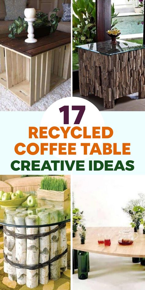 Create a stunning coffee table using vintage crates stacked together, capped with a glass top for a sleek finish. Be versatile by including storage sections for your books, magazines, or decorative accents in this multifunctional and aesthetically pleasing living room addition. Experiment with various crate sizes, finishes, and layouts to personalize your table to complement the rustic or eclectic charm of your space. Cable Spool Tables, Recycled Garden Planters, Cable Spools, Vintage Crates, Diy Wooden Crate, Pebble Garden, Coffee Table Ideas, Trending Crafts, Crate Table