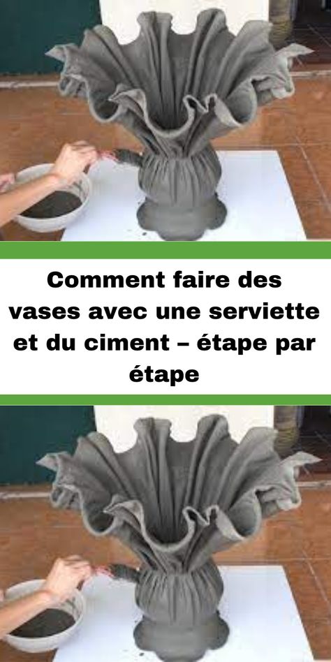 Comment faire des vases avec une serviette et du ciment – ​​étape par étape Diy Cement Vase, Cement Vases Diy Concrete Projects, Cement Tea Light Holders Diy, Vase Cement, Cement Vase, Cement Diy, Cement, Garden Sculpture, Craft Ideas