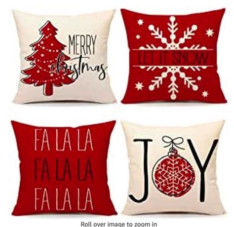 Christmas Sofa, Red Christmas Ornaments, Woven Decor, Bantal Sofa, Sofa Pillow Covers, Red Throw Pillows, Christmas Pillowcases, Happy Tree, Christmas Pillows