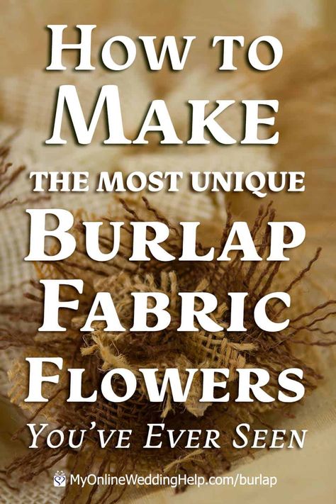 How to make the most unique burlap fabric flowers you've ever seen. Great decor idea for your rustic theme wedding. #FabricFlowers #BurlapFlowers #RusticWedding #ThemeWedding Lace Flowers Tutorial, Burlap Flower Tutorial, Giant Paper Flowers Diy, Twine Flowers, Easiest Burlap, Jute Flowers, Burlap Roses, Burlap Projects, Diy Burlap