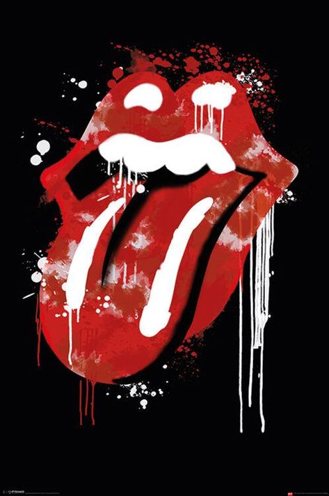 Graffiti Lips, Rolling Stones Poster, Rolling Stones Logo, Groove Metal, Mosaic Bathroom, Rock Posters, Thrash Metal, Graffiti Styles, Band Posters