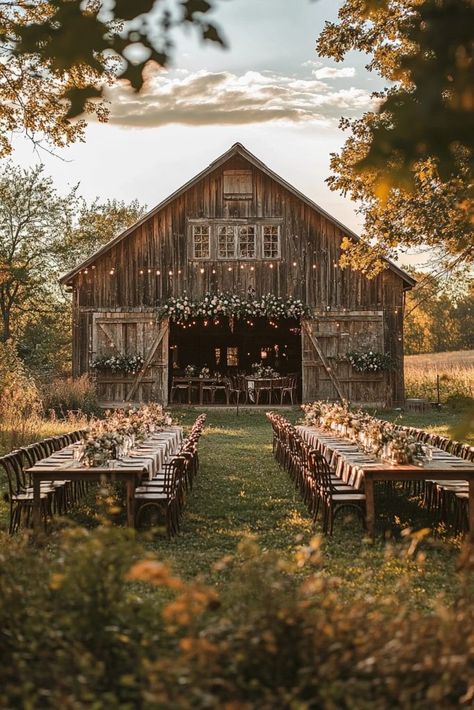 Boho Chic Countryside Escape Country Wedding Table Ideas, Diy Wedding Ideas Outdoors, Casual Wedding Venues, Wedding Venues Western, Dark Green Country Wedding, Wedding In The Woods Ideas, Rustic Spring Wedding Colors Country, Small Summer Wedding Ideas, Aesthetic Country Wedding