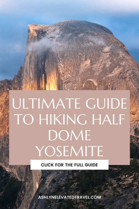 Half Dome Yosemite is a true bucket list adventure. Learn everything you need to know about tackling this challenging hike in one of the best national parks in the country. Click to read more. Hiking Half Dome, Half Dome Hike, Bucket List Adventure, Half Dome Yosemite, Vernal Falls, Backpacking Guide, Best National Parks, Adventure Bucket List, Yosemite Valley