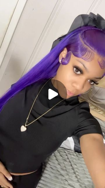 Yonaa on Instagram: "Light skin purple hair😍😍😍What color should I try next?  #haircolor #wiginstall" Purple Weave, Instagram Light, Frontal Wig Hairstyles, Purple Wig, Quick Weave Hairstyles, Quick Weave, Frontal Wig, July 10, Light Skin