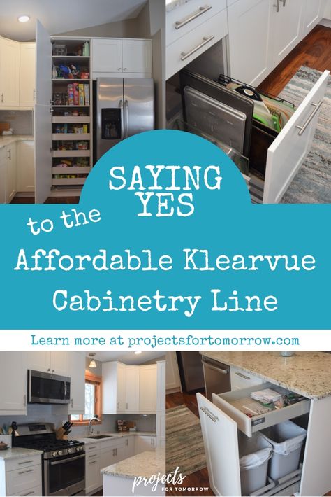 Klearvue Cabinetry Review: Find out what to expect out of the Klearvue cabinetry line at Menard's including purchasing, delivery, installation and pros and cons. Maybe this cabinetry will work for your next kitchen remodel! Menards Kitchen Remodel, Menards Kitchen Cabinets, Menards Cabinets, Schuler Cabinets, Menards Kitchen, Ikea Kitchens, Hickory Cabinets, Garage Guest House, Pantry Remodel