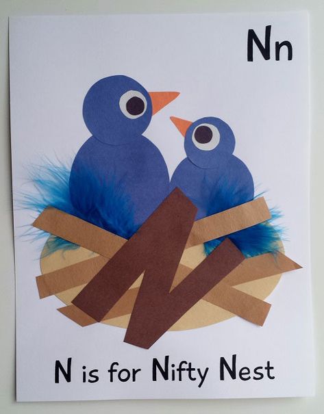 N Letter Craft Preschool, N Is For Craft Preschool, Letter N Projects For Preschool, E Preschool Crafts, N Letter Craft, Letter N Crafts For Toddlers, Abc Crafts For Preschoolers, Letter N Crafts For Preschoolers, Preschool Letter Crafts