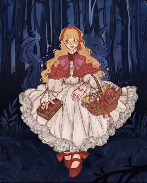 Fairytale Disney, Red Riding Hood Art, Arte Do Kawaii, Disney Fanart, Mermaid Aesthetic, Love Fairy, Pretty Drawings, A Work In Progress, Photo Couple