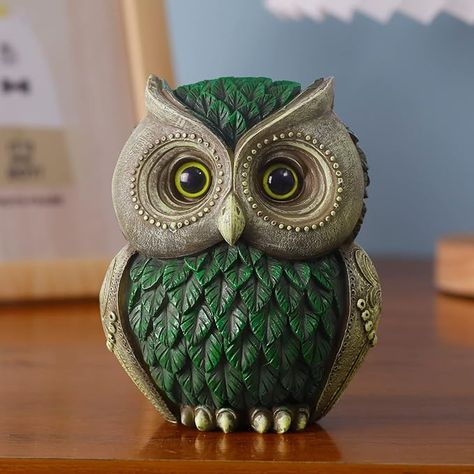 Owl Decorations for Home Small Owl Decor Figurines Shelf Decor Home Office Living Room Decorations Birthday Gifts (Green) The owl statue is made of high quality resin. It shines with warm colors and brings warm and happy feeling. It has a smooth shell that is comfortable to touch. Artistic design and hand-painting:With excellent details and craftsmanship. Special hand-painted patterns by artisans look like little owls with magic. Room Decorations Birthday, Owl Decorations, Owl Statue, Living Room Decorations, Small Owl, Home Office Living Room, Mandala Rocks, Decorations For Home, Owl Decor