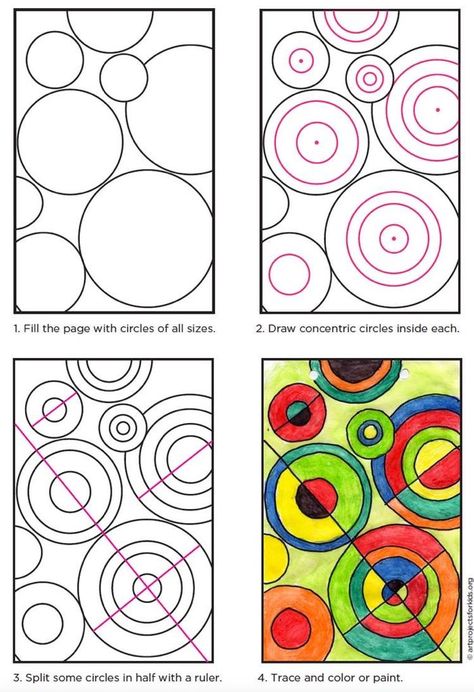 Mondrian Kids, Delaunay Art, Circle Project, Art Handouts, New Vocabulary, Art Projects For Teens, Toddler Art Projects, Art Projects For Kids, Project For Kids