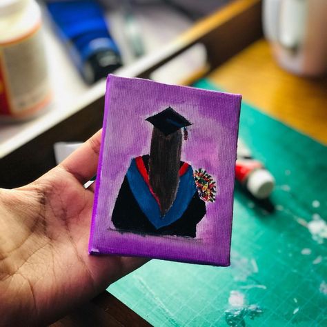 ANAH’S ART on Instagram: “Midway stage of a small canvas ✨ #graduate #university student #gift #personalised loved making this! Will post final pictures another day…” Graduation Painting Ideas Canvases, Graduation Painting, Graduate University, S Art, Student Gift, Small Canvas, University Student, Mini Canvas, Another Day