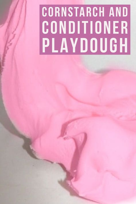 Home Made Playdough Recipe, Slime Recipe Cornstarch, Cornstarch And Conditioner, Conditioner Playdough, How To Make Conditioner, Diy Cornstarch, Cornstarch Slime, Easy Playdough Recipe, Diy Playdough