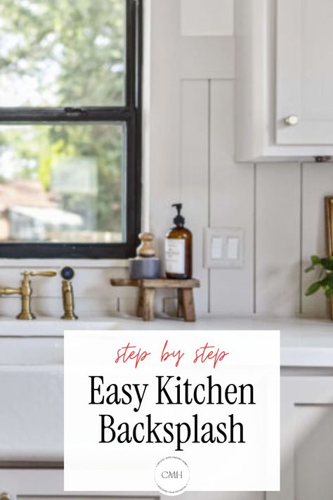 Revamp your kitchen on a budget with these stunning shiplap backsplash ideas perfectly complementing white cabinets! Transform your space into a haven of modern charm with this affordable and aesthetic upgrade. Click to discover how shiplap can elevate your kitchen design effortlessly! White Cabinet And Backsplash, Kitchen With Vertical Shiplap Backsplash, Grey Shiplap Backsplash Kitchen, White Beadboard Backsplash Kitchen, Tile And Shiplap Kitchen, Shiplap For Kitchen Backsplash, Shiplap In Kitchen Backsplash, Mobile Home Backsplash Ideas, Shiplap Tile Backsplash Kitchen