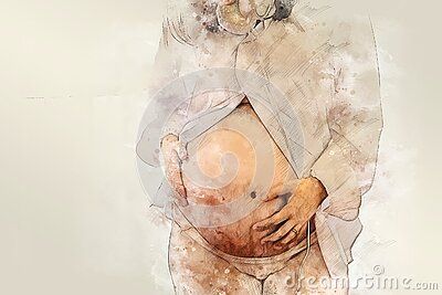 Pregnant Watercolor, Smile Portrait, Pregnancy Art, Mother Images, Painting Background, Illustration Painting, Pregnant Woman, Watercolor Portraits, Pregnant Women