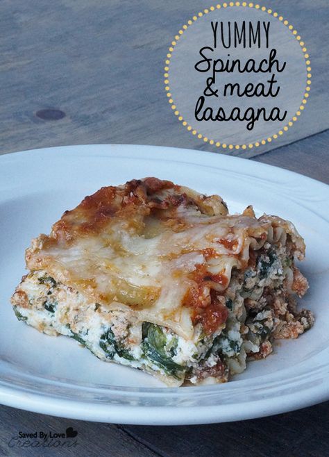 Spinach And Meat Lasagna, Meat Lasagna Recipe, Lasagna No Meat Recipe, Beef Lasagna Recipe, Recipe Lasagna, Delicious Lasagna, Lasagna Recipe With Ricotta, Beef Lasagna, Meat Lasagna