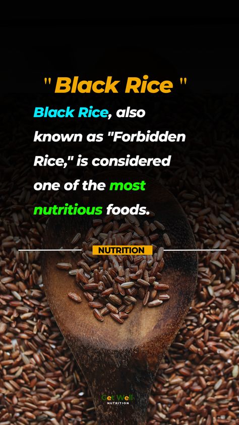 Discover the amazing benefits of Black Rice, also known as "Forbidden Rice." Packed with essential nutrients, this superfood is a delicious and healthy addition to your diet. Explore recipes, health tips, and more to unlock the full potential of this nutritious grain. Don't miss out on this culinary treasure! #HealthyEating #Superfood #Nutrition Black Rice Benefits, Rice Cake Benefits, Rice Benefits, Brown Rice Benefits, Rice Nutrition Facts, Quinoa Vs Rice Nutrition Facts, Rice Diet, Forbidden Rice, Most Nutritious Foods