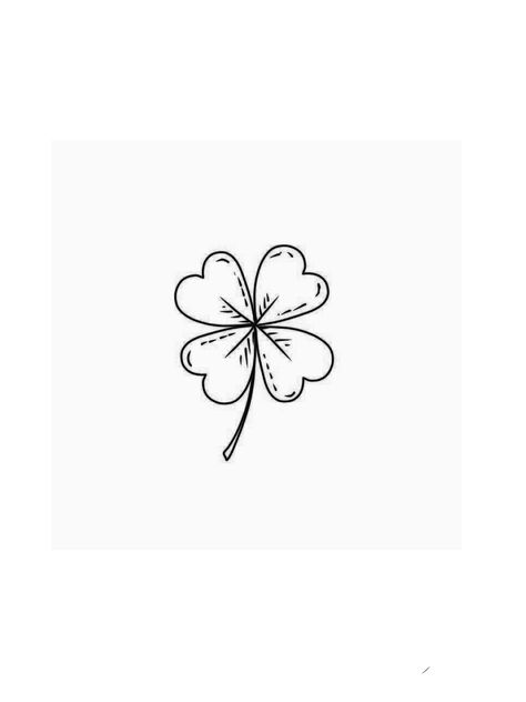 How To Draw A 4 Leaf Clover, Four Leaf Clover Tattoo Stencil, 4 Leaf Clover Illustration, Shamrock Tattoo Mens, Four Leaf Clover Drawing, Small Lotus Flower Tattoo, Four Leaf Clover Tattoo, Balance Tattoo, Shamrock Tattoos