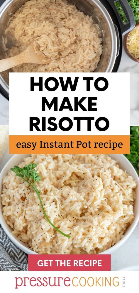 Classic Risotto in an Instant Pot Pressure Cooker Risotto Recipes, Simple Pressure Cooker Recipes, Instant Pot Recipes Rissoto, Pressure Cooker Risotto, Risotto Instant Pot Recipe, 2 Qt Slow Cooker Recipes, 3qt Instant Pot Recipes, Short Rib Risotto Recipe, Instant Pot Risotto Recipes