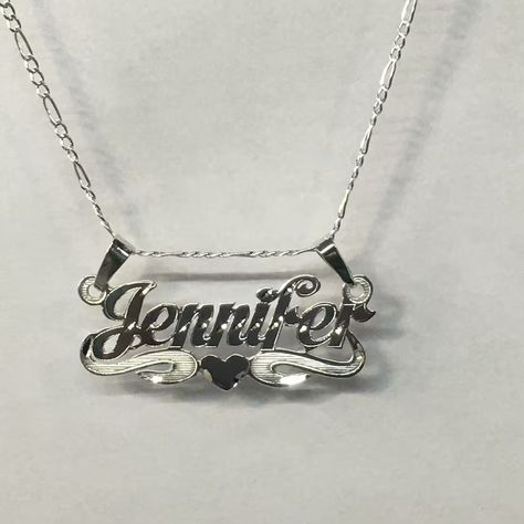 Silver Custom Name Necklace, 2000s Name Necklace, Silver Name Chain, Silver Name Plate Necklace, Mexican Name Necklace, Silver Nameplate Necklace, Quince Jewelry, Whatsapp Wallpapers Hd, Silver Jewelry Necklaces