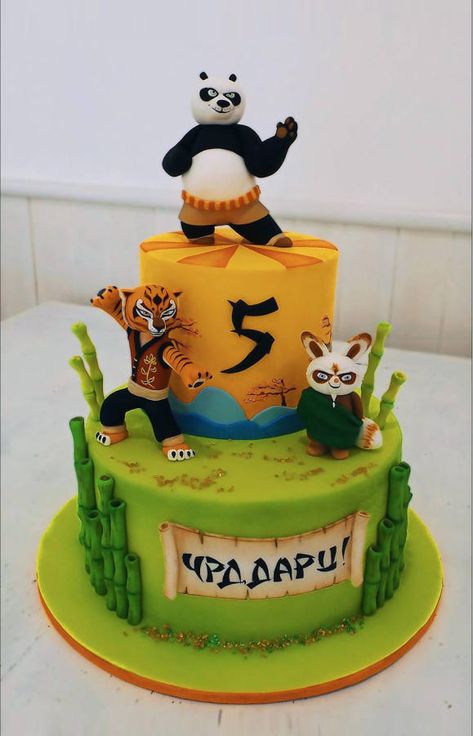 Kung Fu Panda Cake Ideas, Kunfu Panda Cake, Kung Fu Panda Birthday Party Ideas, Kung Fu Panda Birthday Cake, Kung Fu Panda Party Ideas, Kung Fu Panda Cake, Panda Birthday Theme, Master Tigress, Kung Fu Panda Party