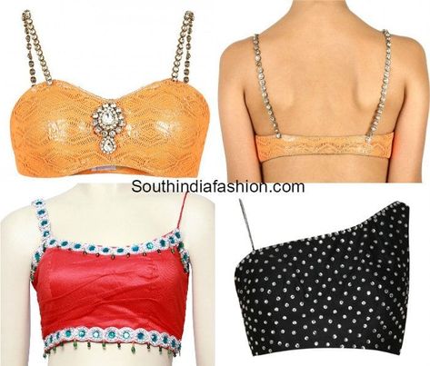 noodle spaghetti strap blouse designs 600x511 Blouse Designs Party Wear, Trendy Saree Blouse Designs, Noodle Strap Blouse, Latest Blouse Back Neck Designs, Noodle Strap, Strap Blouse, Spaghetti Strap Blouses, Blouse Back Neck Designs, Back Neck Designs