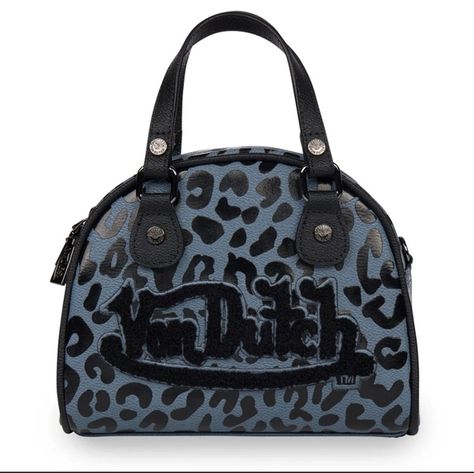 Von Dutch Hand Bag Leopard Print Handbags, Dutch Women, Dutch Blue, Bowling Bag, Von Dutch, Go Bags, Bowling Bags, Vegan Bags, Contrast Piping