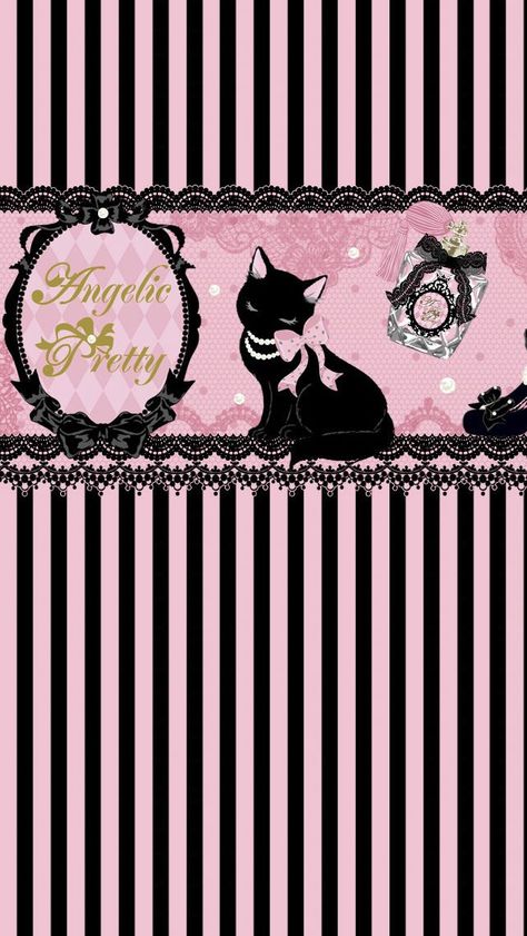 Lolíta Wallpaper, Angelic Pretty Print, Doll Aesthetic Wallpaper, Angelic Pretty Wallpaper, Catty Noir, Bling Wallpaper, Iphone Backgrounds, Cute Patterns Wallpaper, Cute Backgrounds