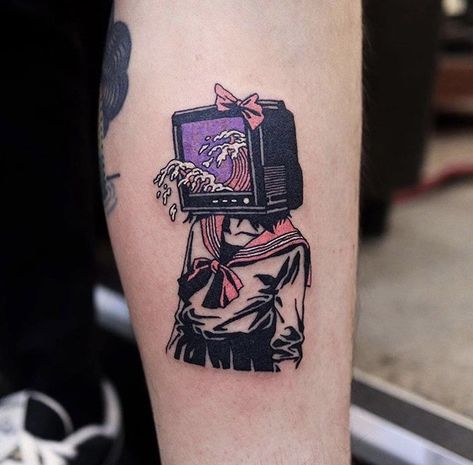 Computer Tattoo, Unique Minimalist Tattoo, Shen Long Tattoo, Dna Tattoo, Creepy Tattoos, Tattoo Desings, Cartoon Tattoos, Aesthetic Tattoo, Tattoo Flash Art