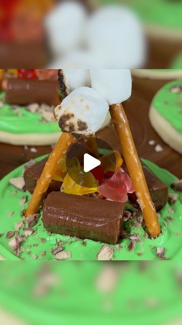 Food Network | Campfire Cookies are the ONE time it's a good thing when your cookies catch fire 😝🔥  Recipe link in bio! | Instagram Bonfire Biscuits, Campfire Cookies, Glamping Birthday Party, Christmas Sleepover, Glamping Birthday, Fire Food, May 20, Food Network, Campfire