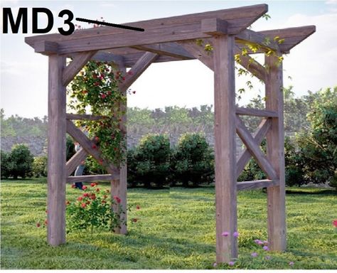 Wood Arbor, Wooden Arbor, Arbors Trellis, Garden Arbor, Garden Yard Ideas, Wooden Garden, Farm Gardens, Big And Small, Garden Gates