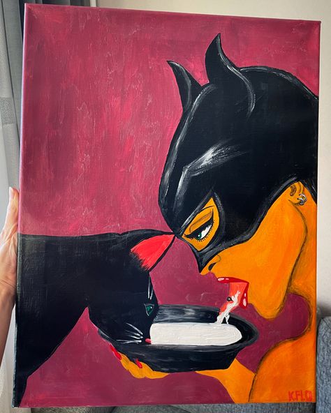 #aesthetic#cat#catwoman#acrylic#painting#art#milk#interiorart#interiorpainting#popart#contemporaryart Cat Woman Painting, Catwoman Painting, Milk Art, Drinking Milk, Cat Women, Cat Woman, Aesthetic Cat, Drink Milk, Cat Painting