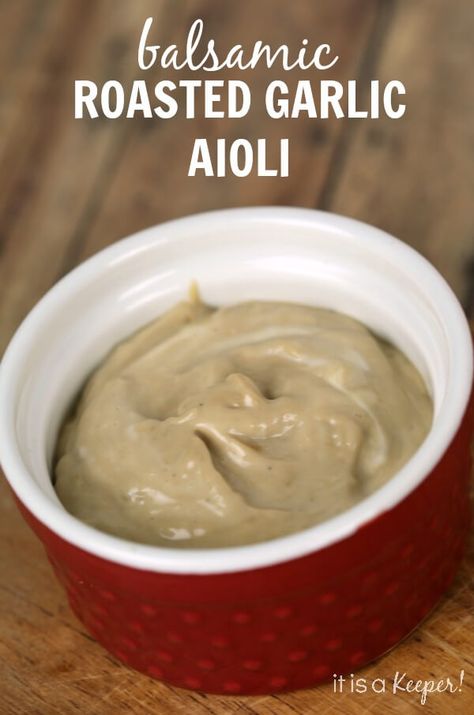 Roasted Garlic Balsamic Aioli - It Is a Keeper Balsamic Aioli, Mushroom Sandwiches, Mushroom Sandwich, Roasted Garlic Aioli, Garlic Balsamic, Aioli Sauce, Aioli Recipe, Burger Seasoning, Family Friendly Recipes