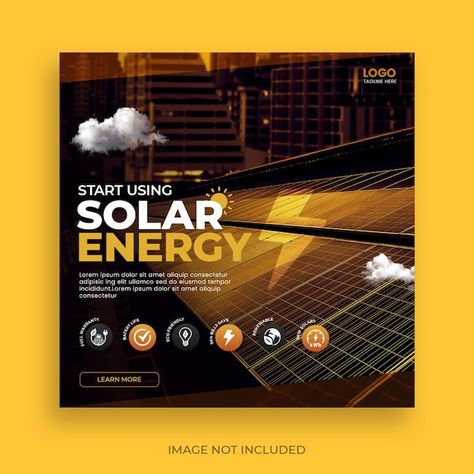 Solar panel service provider social medi... | Premium Psd #Freepik #psd #solar #solar-energy #paneles-solares #solar-panel Solar Energy Advertising, Solar Advertisement, Energy Graphic Design, Solar Energy Design, Solar Panels Design, Business And Advertising, Cleaning Flyers, Social Medi, Media Poster