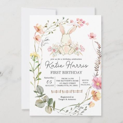 $2.82 | Bunny Birthday Invitation, Some bunny is one - wildflower invite, wildflower birthday, bunny invitation, rabbit invitation, some bunny is one, easter invitation, wildflower invitation, boho bunny birthday, bunny birthday Rabbit Invitation, Boho Bunny, Birthday Bunny, Wildflower Birthday, Wildflower Invitation, Some Bunny Is One, Bunny Invitations, Paper Bunny, Easter Invitations