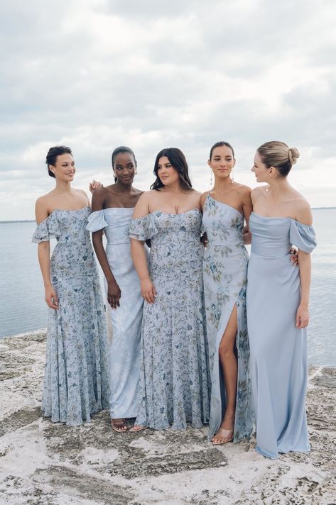 BRIDESMAIDS — The Suite Bridesmaid Dresses Blue Pattern, Jenny Yoo Whisper Blue, Spring Bridesmaid Dresses Blue, Ash Blue Bridesmaid Dresses, Something Blue Dresses, Coastal Blue Bridesmaid Dresses, Unique Blue Bridesmaid Dresses, Spring Floral Bridesmaid Dresses, Muted Blue Bridesmaid Dresses