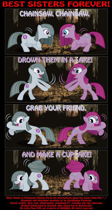 Mlp Creepypasta, Montage Art, Mlp Memes, Pony Pictures, Sisters Forever, My Little Pony Comic, Mlp Art, My Lil Pony, My Little Pony Drawing