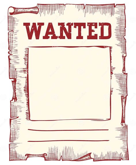 Vector wanted poster stock vector. Illustration of fashioned - 18363273 Wanted Poster Background, Wild West Wanted Posters, Wanted Photo Booth Frame, Wanted Poster Illustration, Wanted Poster Drawing, Wanted Poster Design, Wanted Poster Template, Zombie City, Olivia Art