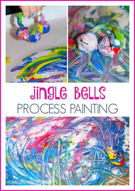 Jingle Bells Process Painting Painting Preschool, Bell Painting, Polar Express Activities, Process Painting, Teacher Projects, Children Painting, Daycare Activities, Christmas Jingles, Preschool Christmas