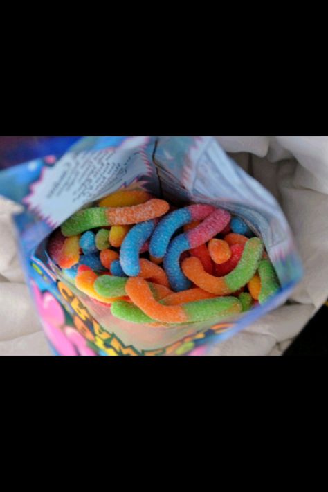 Sour gummy worms ❤ Gummy Worms Aesthetic, Trolli Gummy Worms, Worms Aesthetic, Trolli Gummy, Sour Worms, Sour Gummy Worms, Tumblr Quality, Gummy Worms, Favorite Candy